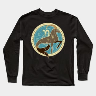 Vintage Capricorn Zodiac Art Long Sleeve T-Shirt